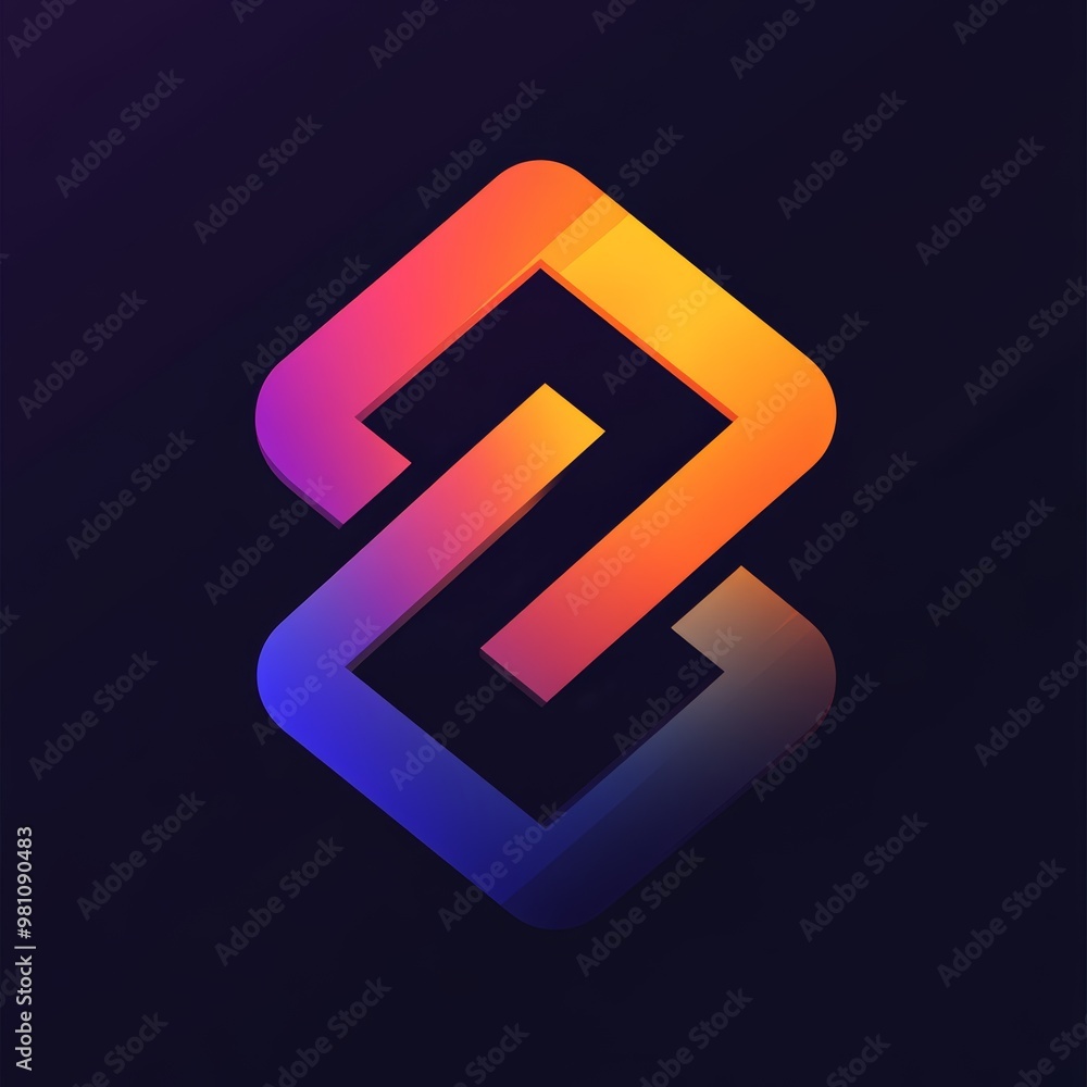 Abstract Geometric Shape Design with Gradient Colors Abstract Geometric Shape Design with Gradient Colors