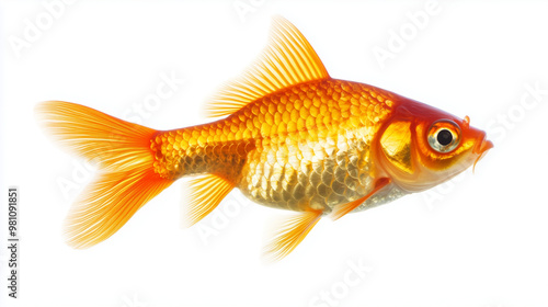 goldfish isolated on white background