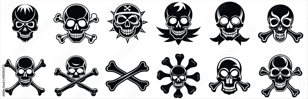 Obraz premium Skull and crossbones vector design