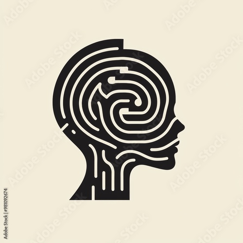 Abstract Human Head With Circuit Board Pattern