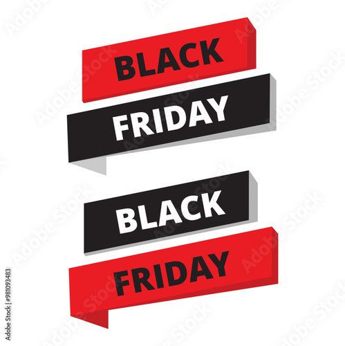 Black friday banners on a white background with copy space