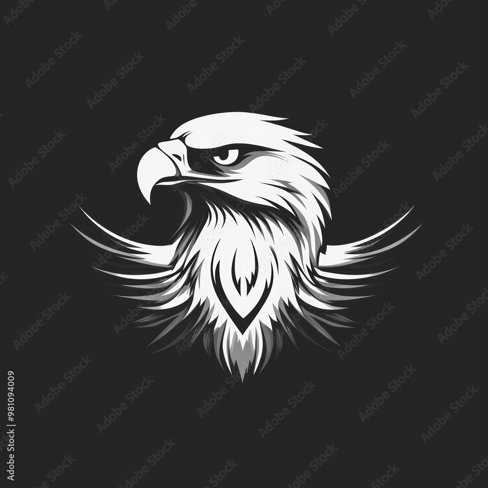 Obraz premium Eagle Head with Wings Logo Design
