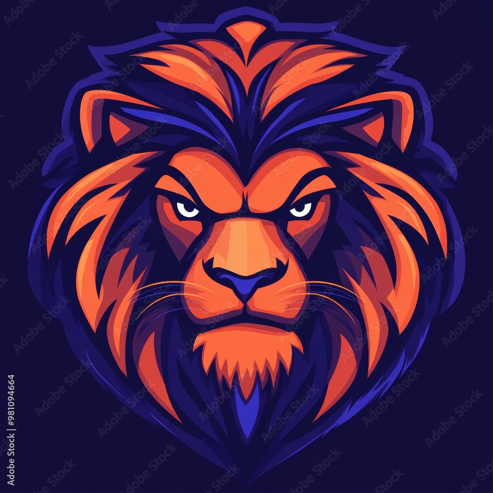 Obraz premium Powerful Lion Mascot Logo Design