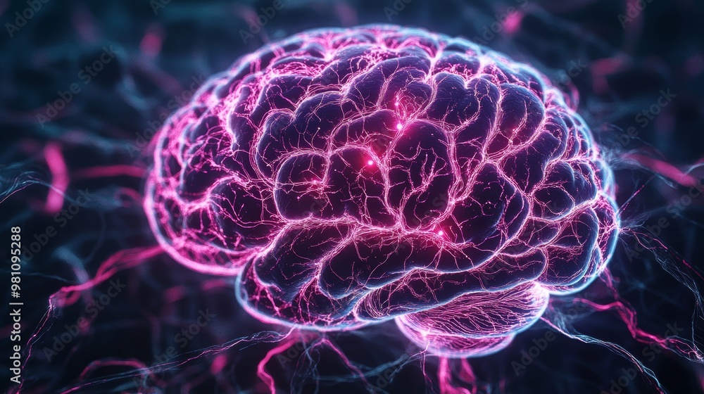 Illuminated Brain Maze with Electric Pathways | Conceptual Intelligence Puzzle with Lit Neurological Pathways Illuminated Brain Maze with Electric Pathways | Conceptual Intelligence Puzzle with Lit Neurological Pathways