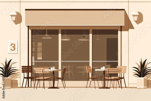 Cafe architecture restaurant furniture.