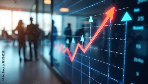 A graph displaying an upward trend, illustrating growth and increasing values over time. Ideal for representing financial progress, business expansion, or positive performance metrics.