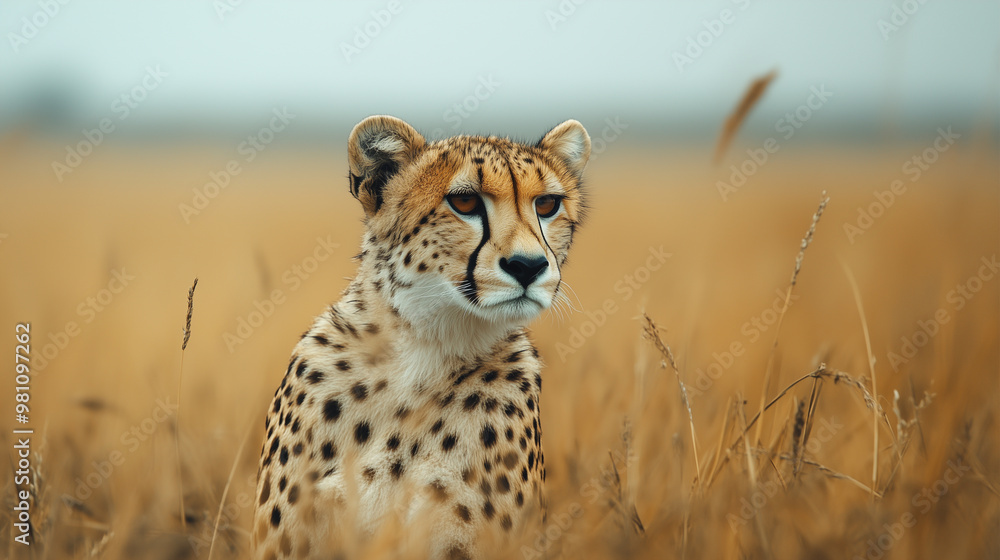 Obraz premium A cheetah in the savanna