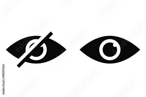 See and unsee eye icon vector EPS 10 photo