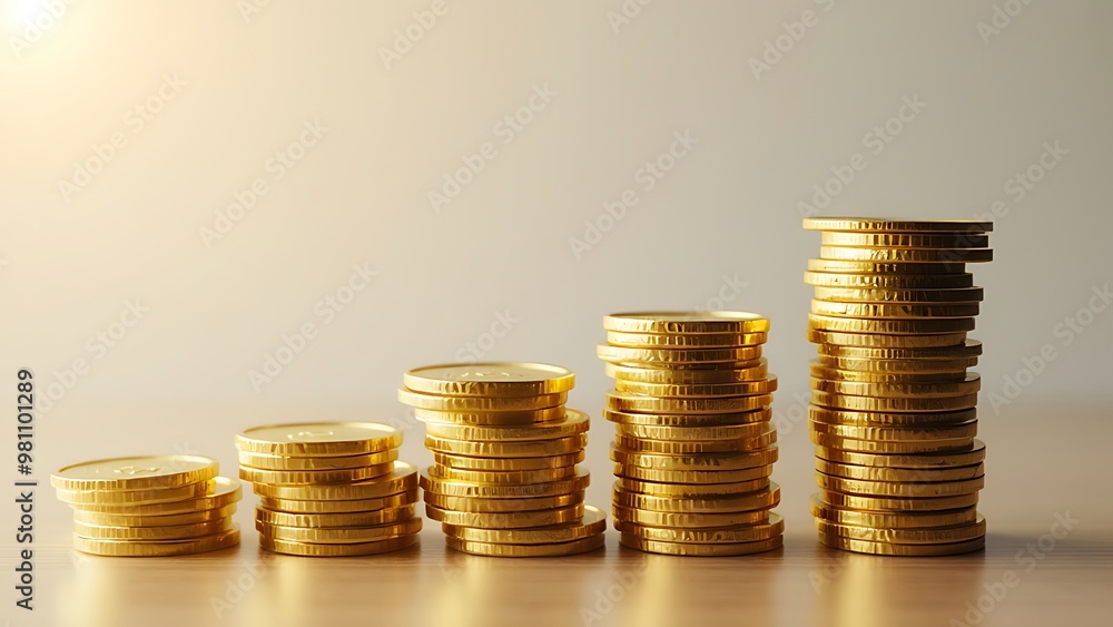 Stacks of coins arranged in increasing height, symbolizing financial growth and success. The image reflects wealth accumulation, investment progress, and the steady rise of economic prosperity. Stacks of coins arranged in increasing height, symbolizing financial growth and success. The image reflects wealth accumulation, investment progress, and the steady rise of economic prosperity.