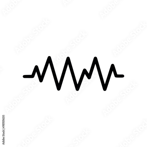 Heart beat monitor pulse line icon. Black Heart beat monitor pulse line icon on white background