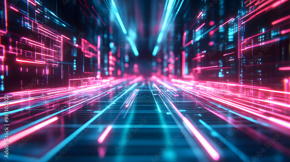 Futuristic Neon Marketing Background Futuristic Neon Marketing Background