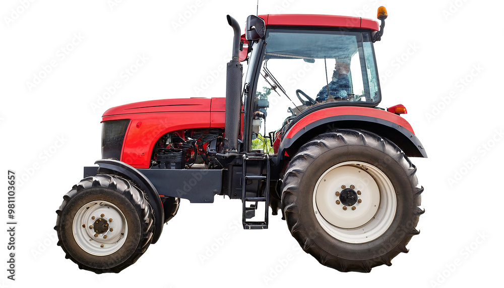 a red agriculture tractor is vividly depicted cut out a red agriculture tractor is vividly depicted cut out