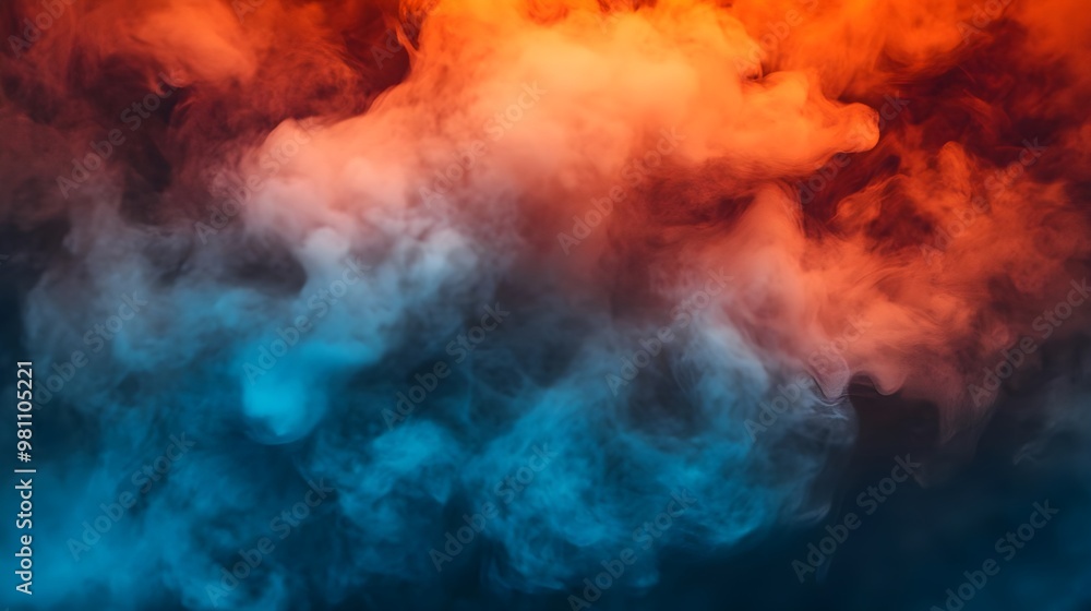 Abstract Blue and Orange Smoke Background Abstract Blue and Orange Smoke Background