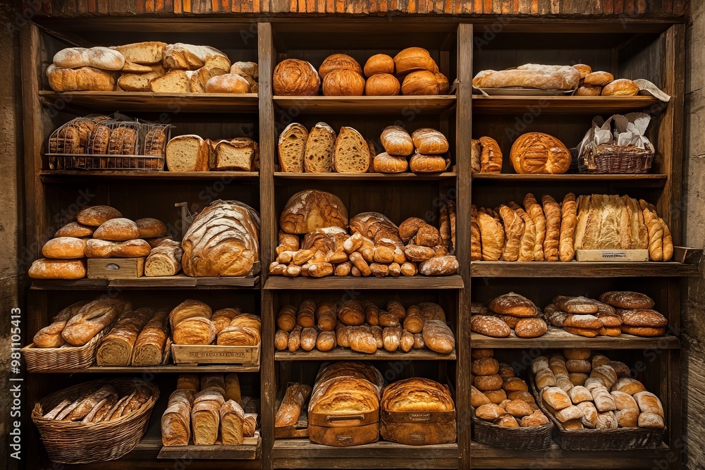 High-Resolution Photography of Assorted Breads and Pastries in Bakery Store AI generated illustration High-Resolution Photography of Assorted Breads and Pastries in Bakery Store AI generated illustration