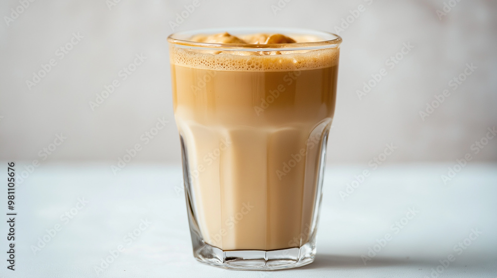 Perfect Latte Layers : Creamy Coffee in a Glass for a Minimalist Beverage Display Perfect Latte Layers : Creamy Coffee in a Glass for a Minimalist Beverage Display