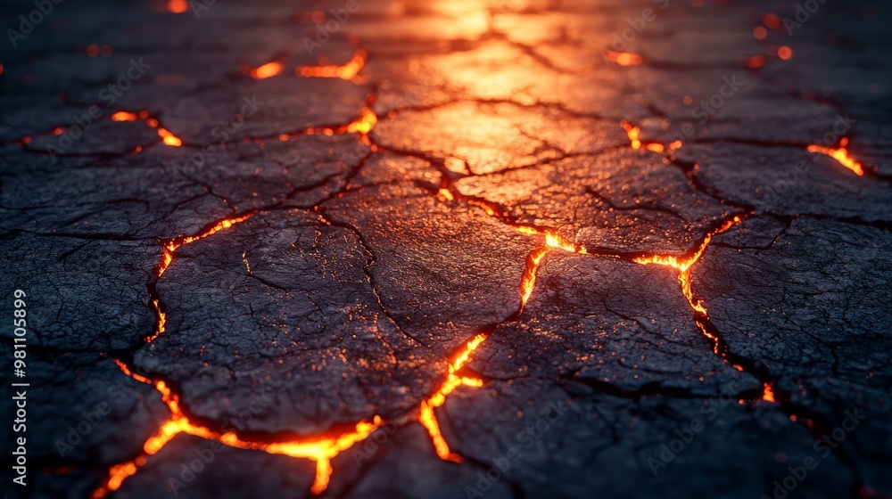 Heat rising from cracked pavement in an urban heat island Heat rising from cracked pavement in an urban heat island