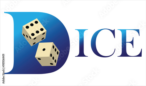 White 3d isolated realistic dice for casino game vector icon. Backgammon lucky cube roll with 1, 6 or two dot number. Random rolling square luck choice for poker