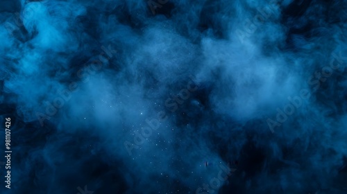 Abstract Blue Smoke Texture, Dark Background, Night Sky