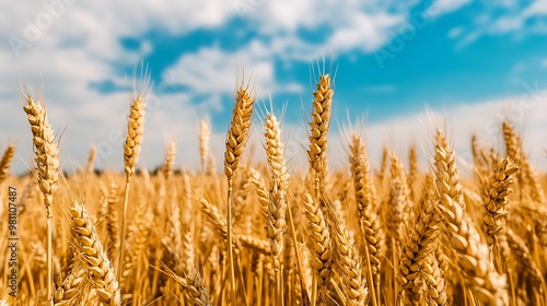 A peaceful wheat field swaying gently under the soft breeze 