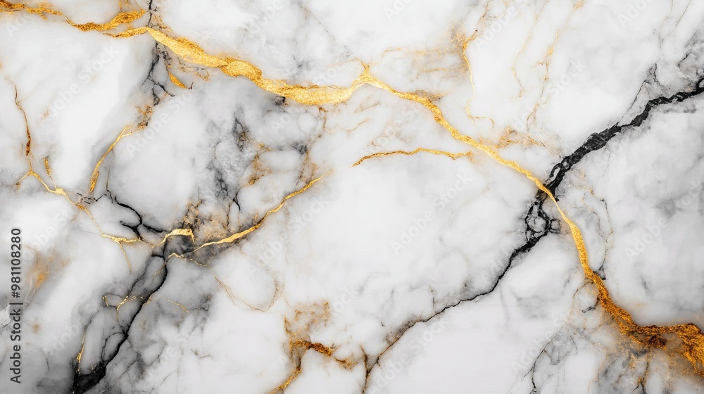 White Marble Texture with Golden Cracks and Black Veins for Luxury Decor. AI generated illustration White Marble Texture with Golden Cracks and Black Veins for Luxury Decor. AI generated illustration