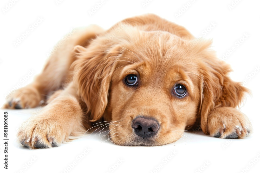 Sad baby golden dog mammal animal puppy. Sad baby golden dog mammal animal puppy.