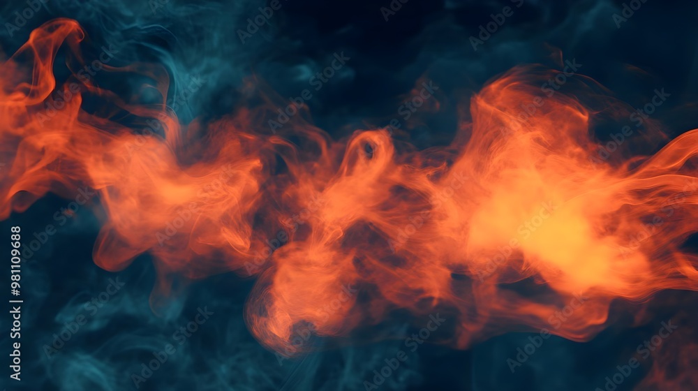Abstract Orange & Blue Smoke Background Abstract Orange & Blue Smoke Background
