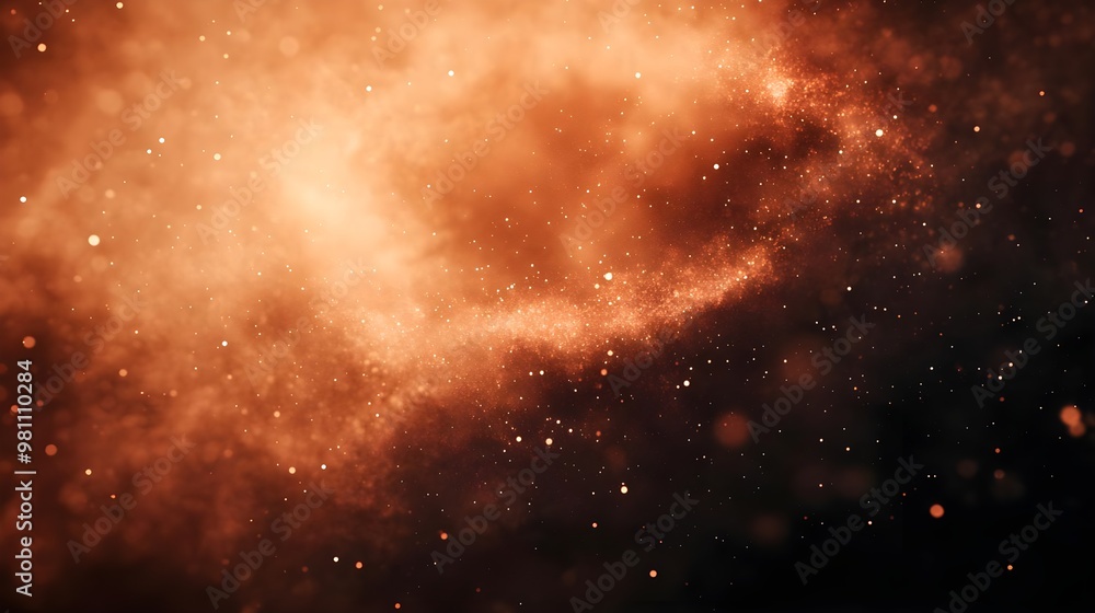 Fototapeta premium Abstract Orange Dust & Glitter Background