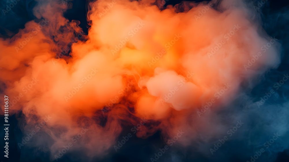 Abstract Orange Smoke on Black Background Abstract Orange Smoke on Black Background