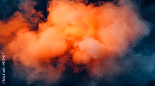 Wallpaper Mural Abstract Orange Smoke on Black Background Torontodigital.ca