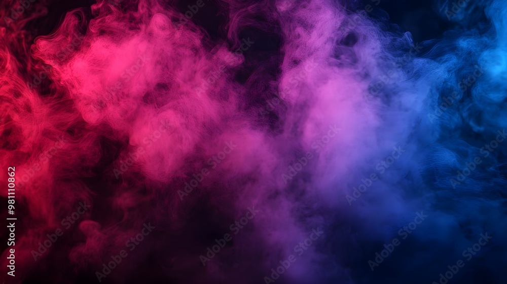 Fototapeta premium Abstract Pink and Blue Smoke on Black Background