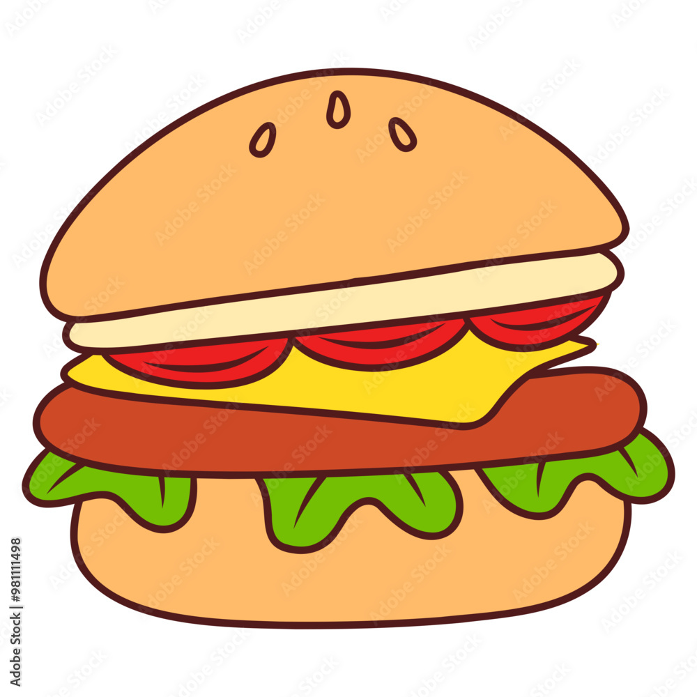 hamburger food cartoon illustration hamburger food cartoon illustration