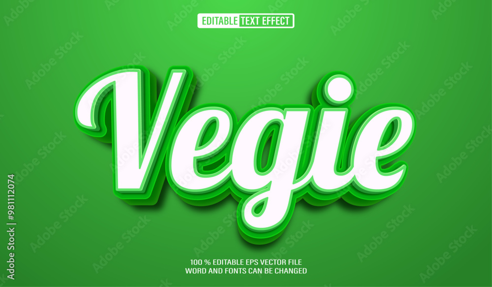 Editable 3d text style effect - Green Vegetarian text effect Template Editable 3d text style effect - Green Vegetarian text effect Template