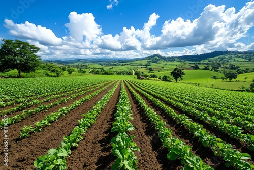 Sustainable agroforestry blending trees, crops, and livestock in a vibrant, eco-friendly farm