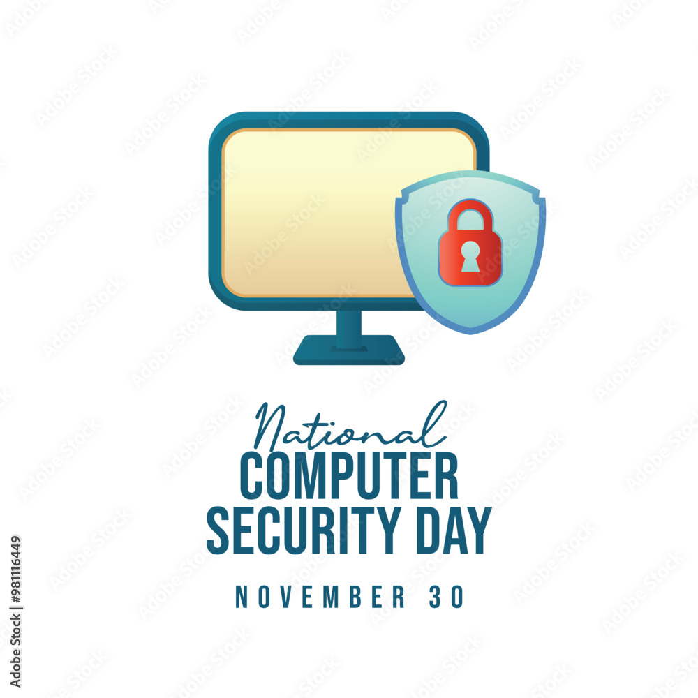 National Computer Security Day vector design template good for celebration usage. National Computer Security Day design. flat design. eps 10.