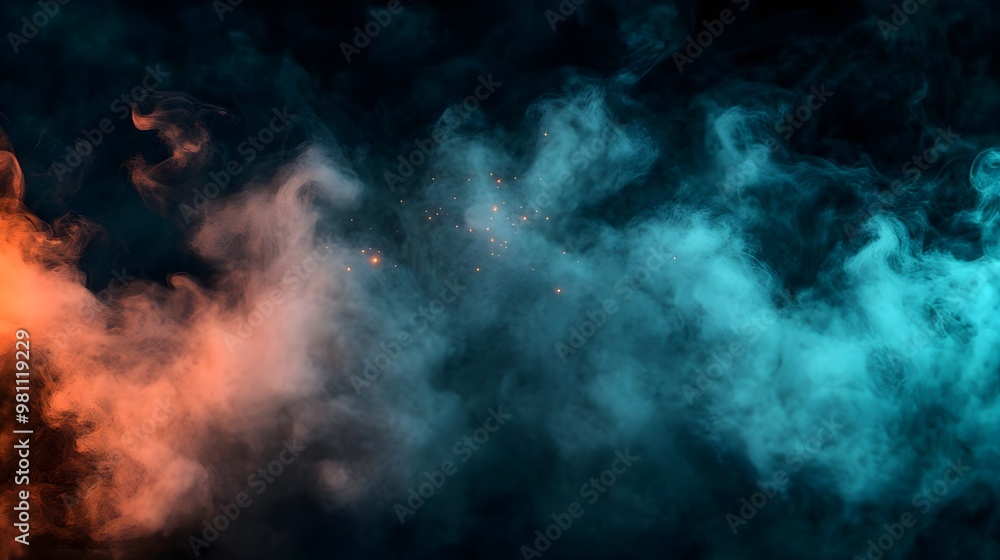 custom made wallpaper toronto digitalAbstract Smoke Background with Orange and Teal Colors