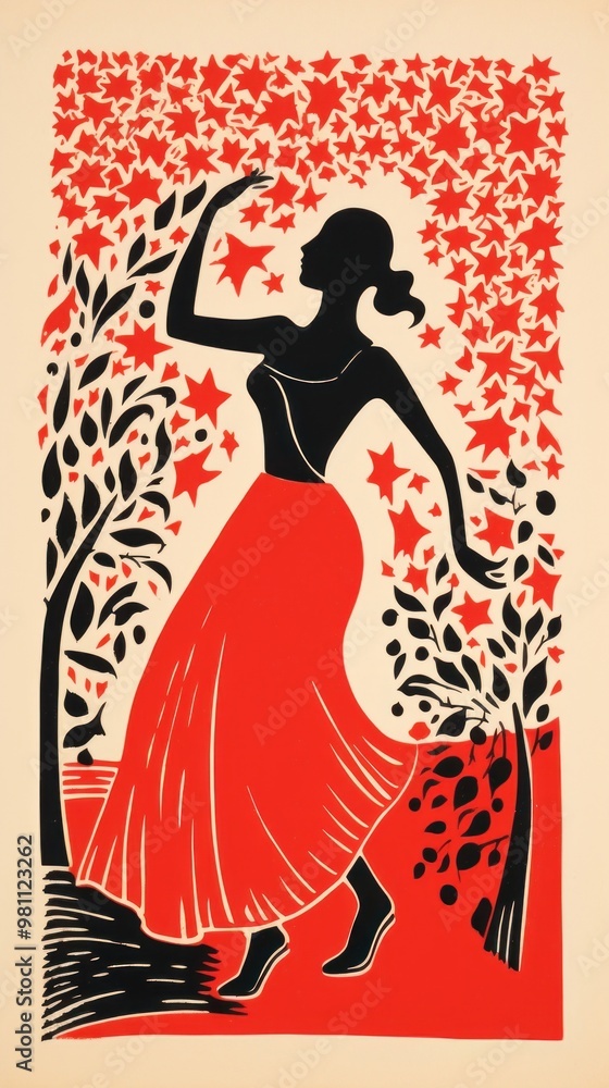 Spanish dancing drawing art representation. Spanish dancing drawing art representation.