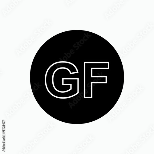GF, Gluten Free Icon. Health Life Style. Applied for Design Element, Presentation, Website or Apps