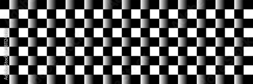 Black and white checkered pattern with gradient shading. Seamless abstract design for backgrounds, wallpapers, textiles, or digital projects.