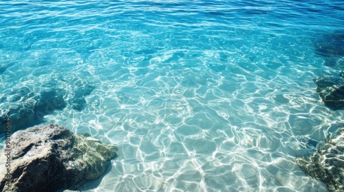 Wallpaper Mural Crystal clear blue sea water rippling under soft sunlight creating a sense of serenity and open space perfect for travel and nature designs Torontodigital.ca