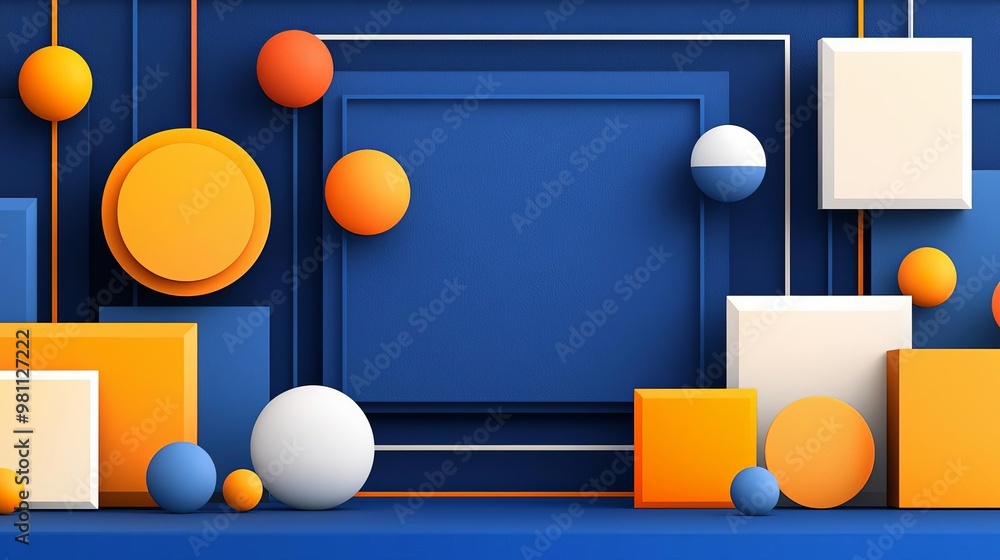 Obraz premium Soft gradient background with abstract geometric forms, bright and bold color palette, smooth transitions, professional design, visually appealing and balanced