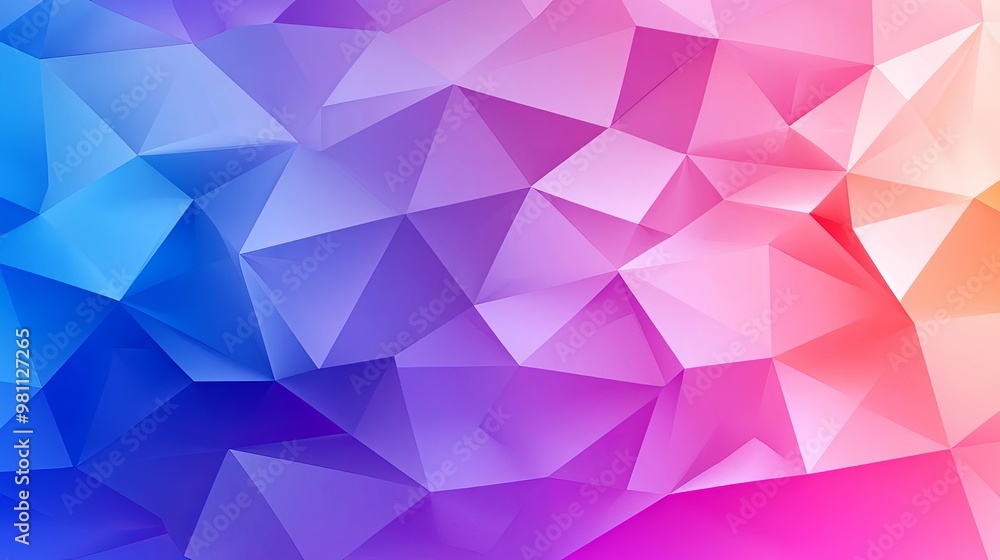 Obraz premium Soft gradient background with abstract geometric forms, bright and bold color palette, smooth transitions, professional design, visually appealing and balanced