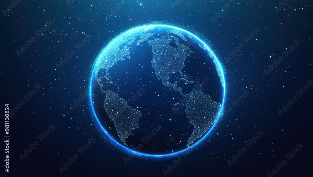 Obraz premium Digital Earth Globe