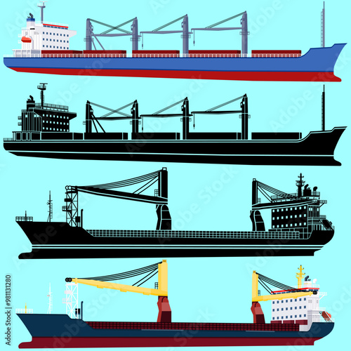 Set of bulk carrier ships