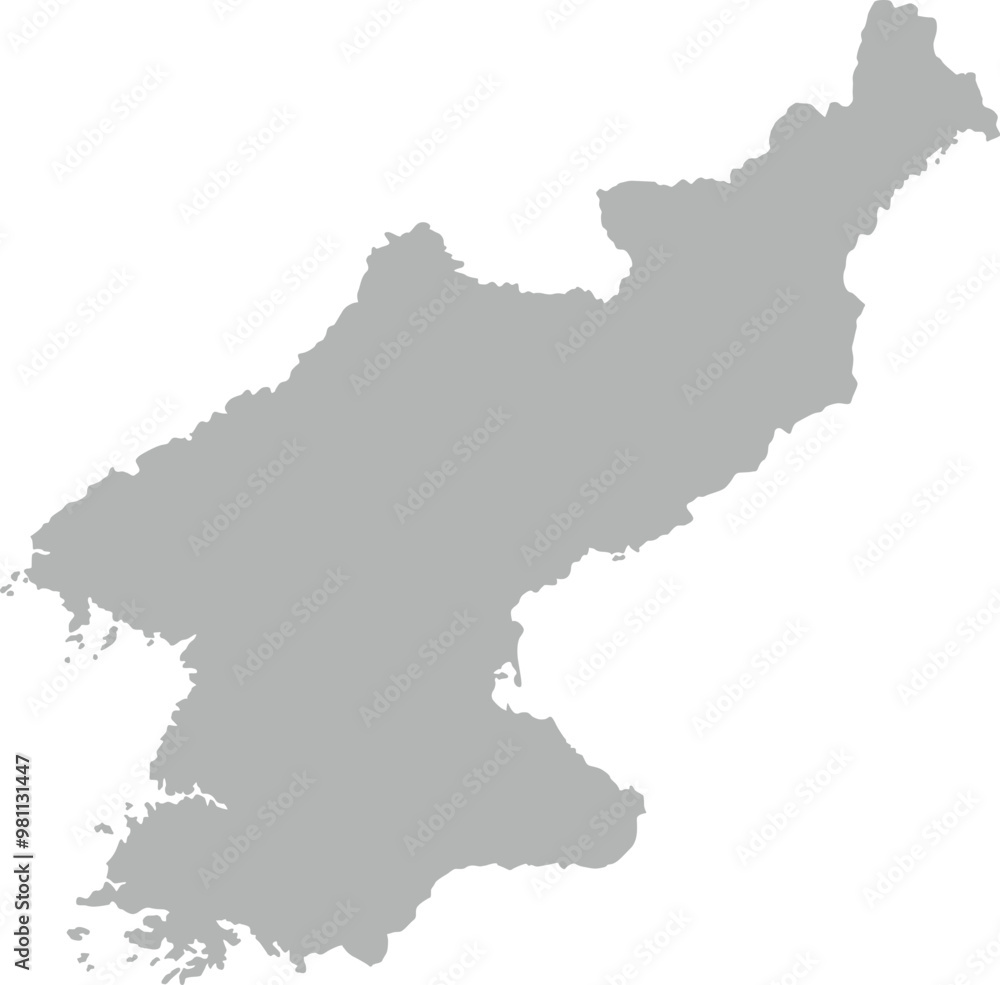 Obraz premium Grey North Korea Map
