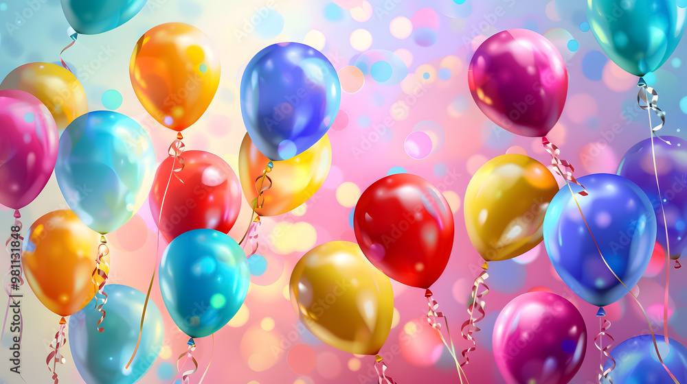 Colorful birthday balloons background. Colorful birthday balloons background.