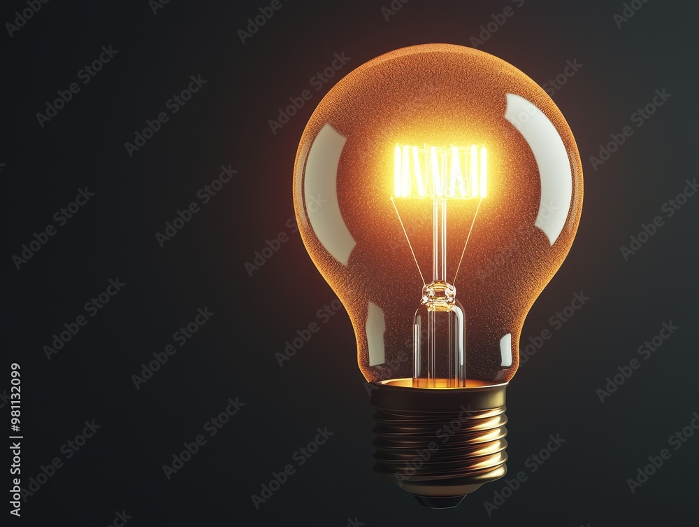A glowing light bulb illuminating the darkness, symbolizing creativity and innovative ideas in a modern setting. A glowing light bulb illuminating the darkness, symbolizing creativity and innovative ideas in a modern setting.