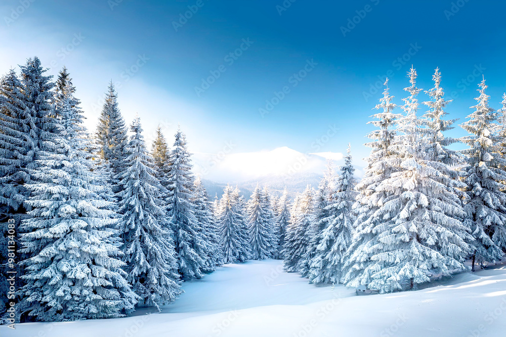 Fototapeta premium Winterlicher Wald 