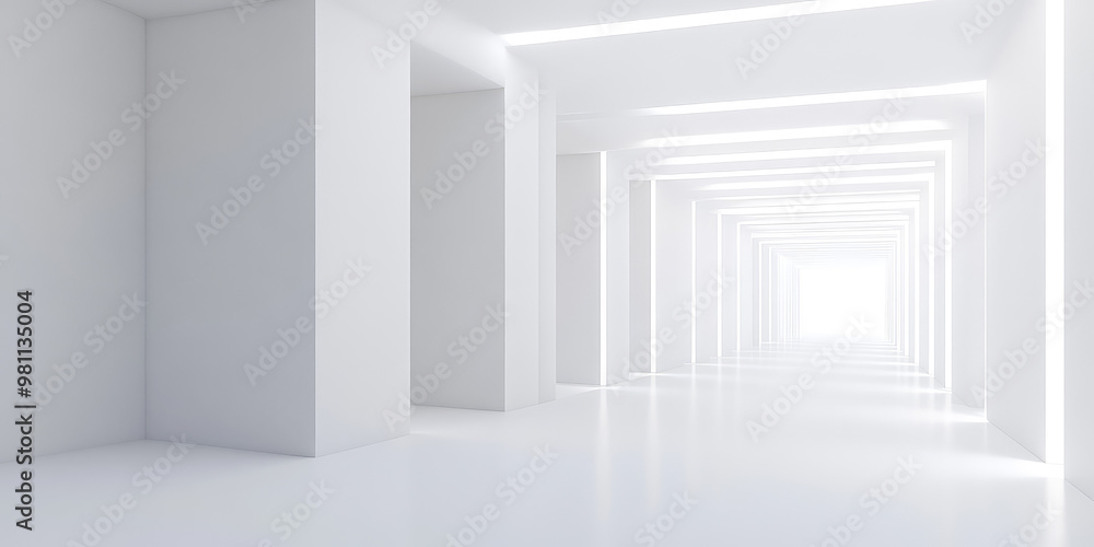 Fototapeta premium Abstract Spaceship corridor and Futuristic tunnel background. Sci-fi science design. 3d render illustration style.