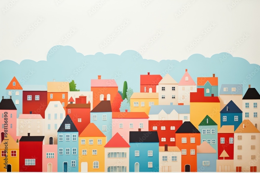 Town painting architecture building. Image by rawpixel. Town painting architecture building. Image by rawpixel.