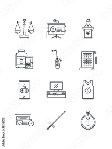 Set of icons for business, set of icons for web design, vector illustration
